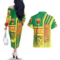 Senegal Football Couples Matching Off The Shoulder Long Sleeve Dress and Hawaiian Shirt Lions of Teranga Soccer - Road To Champion - Wonder Print Shop