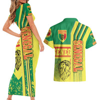 Senegal Football Couples Matching Short Sleeve Bodycon Dress and Hawaiian Shirt Lions of Teranga Soccer - Road To Champion - Wonder Print Shop
