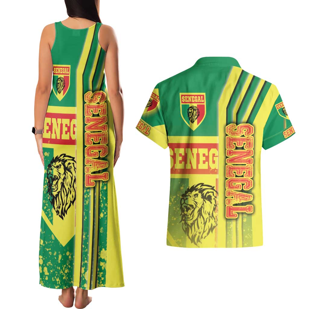 Senegal Football Couples Matching Tank Maxi Dress and Hawaiian Shirt Lions of Teranga Soccer - Road To Champion - Wonder Print Shop