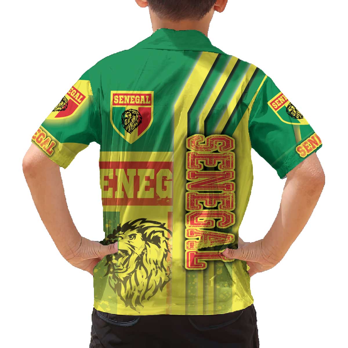 Senegal Football Family Matching Off The Shoulder Long Sleeve Dress and Hawaiian Shirt Lions of Teranga Soccer - Road To Champion - Wonder Print Shop