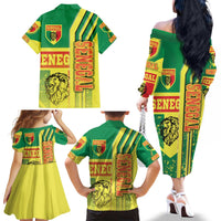 Senegal Football Family Matching Off The Shoulder Long Sleeve Dress and Hawaiian Shirt Lions of Teranga Soccer - Road To Champion - Wonder Print Shop