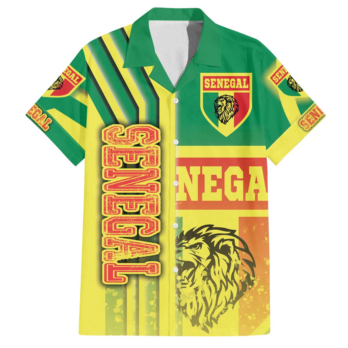 Senegal Football Family Matching Off The Shoulder Long Sleeve Dress and Hawaiian Shirt Lions of Teranga Soccer - Road To Champion - Wonder Print Shop