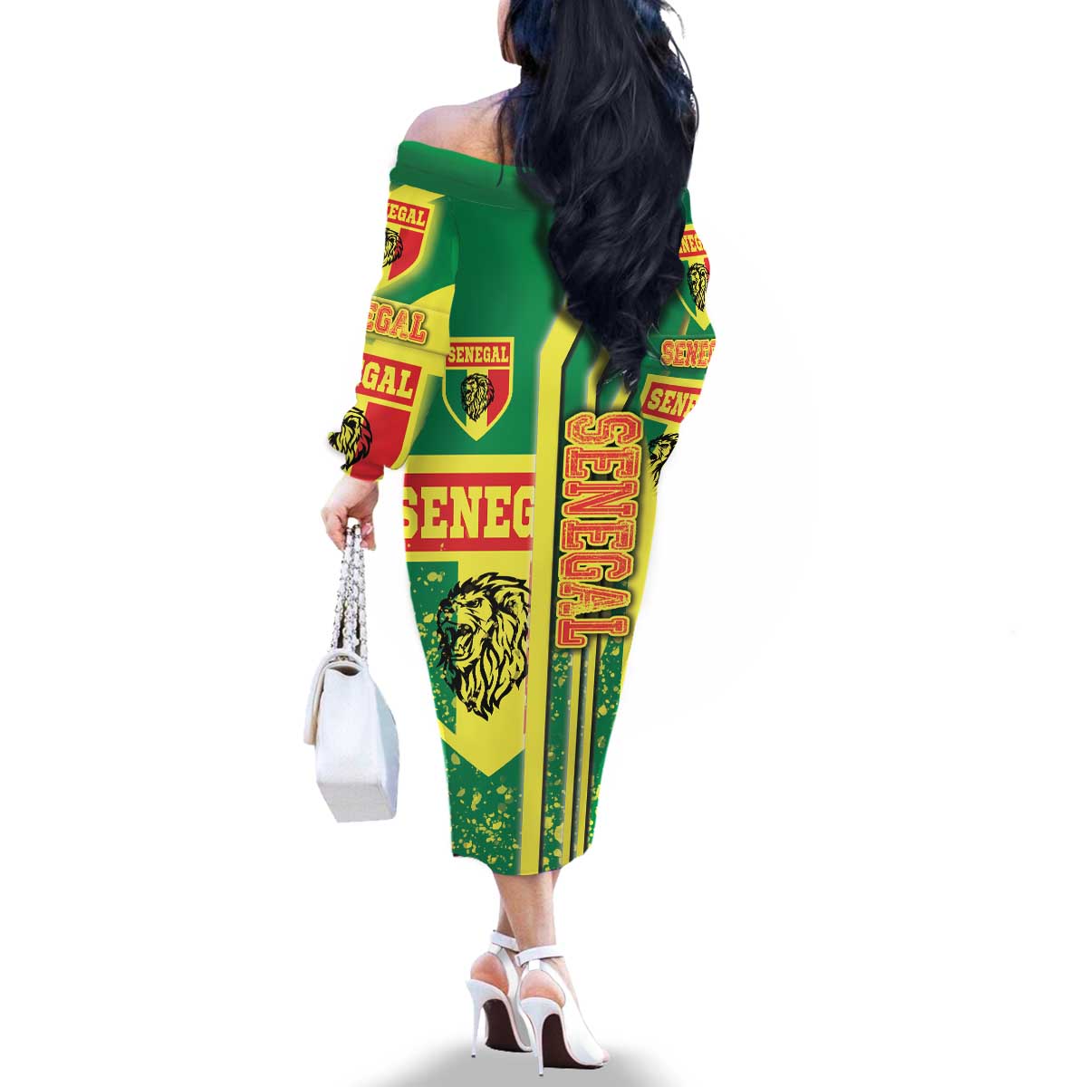 Senegal Football Family Matching Off The Shoulder Long Sleeve Dress and Hawaiian Shirt Lions of Teranga Soccer - Road To Champion - Wonder Print Shop