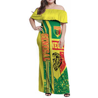 Senegal Football Family Matching Off Shoulder Maxi Dress and Hawaiian Shirt Lions of Teranga Soccer - Road To Champion - Wonder Print Shop