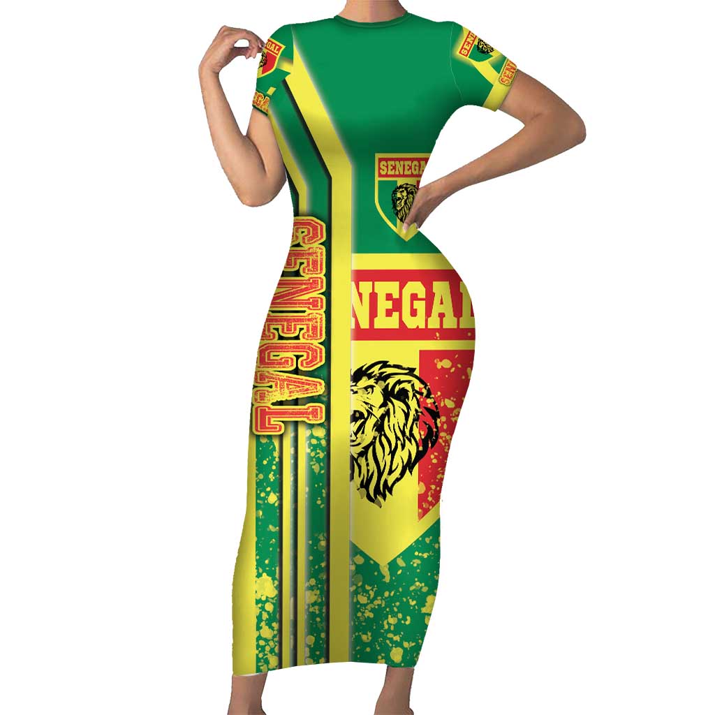 Senegal Football Family Matching Short Sleeve Bodycon Dress and Hawaiian Shirt Lions of Teranga Soccer - Road To Champion - Wonder Print Shop