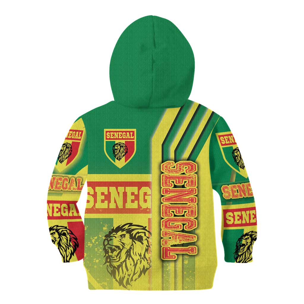 Senegal Football Kid Hoodie Lions of Teranga Soccer - Road To Champion - Wonder Print Shop