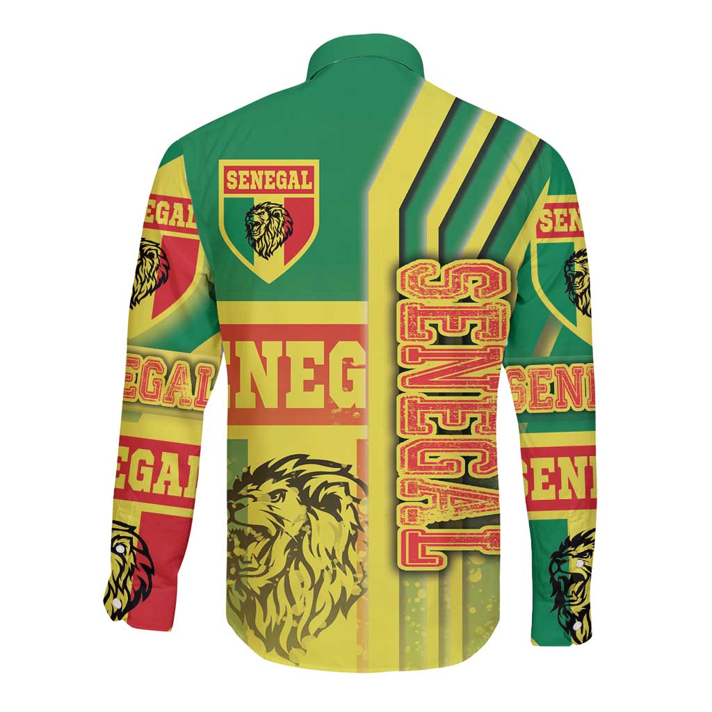 Senegal Football Long Sleeve Button Shirt Lions of Teranga Soccer - Road To Champion - Wonder Print Shop