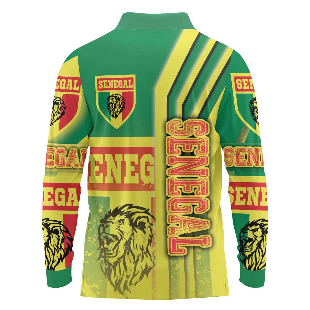 Senegal Football Long Sleeve Polo Shirt Lions of Teranga Soccer - Road To Champion - Wonder Print Shop