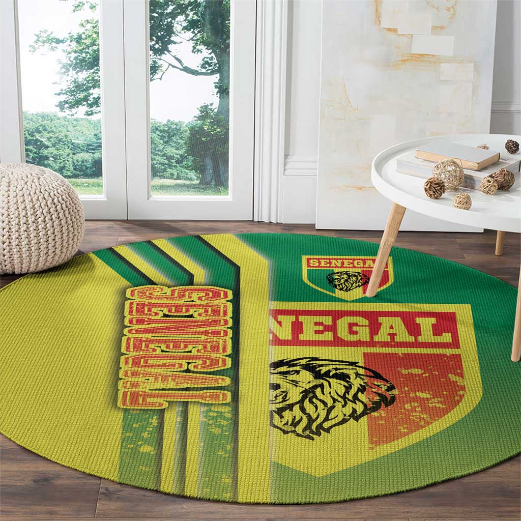 Senegal Football Round Carpet Lions of Teranga Soccer - Road To Champion