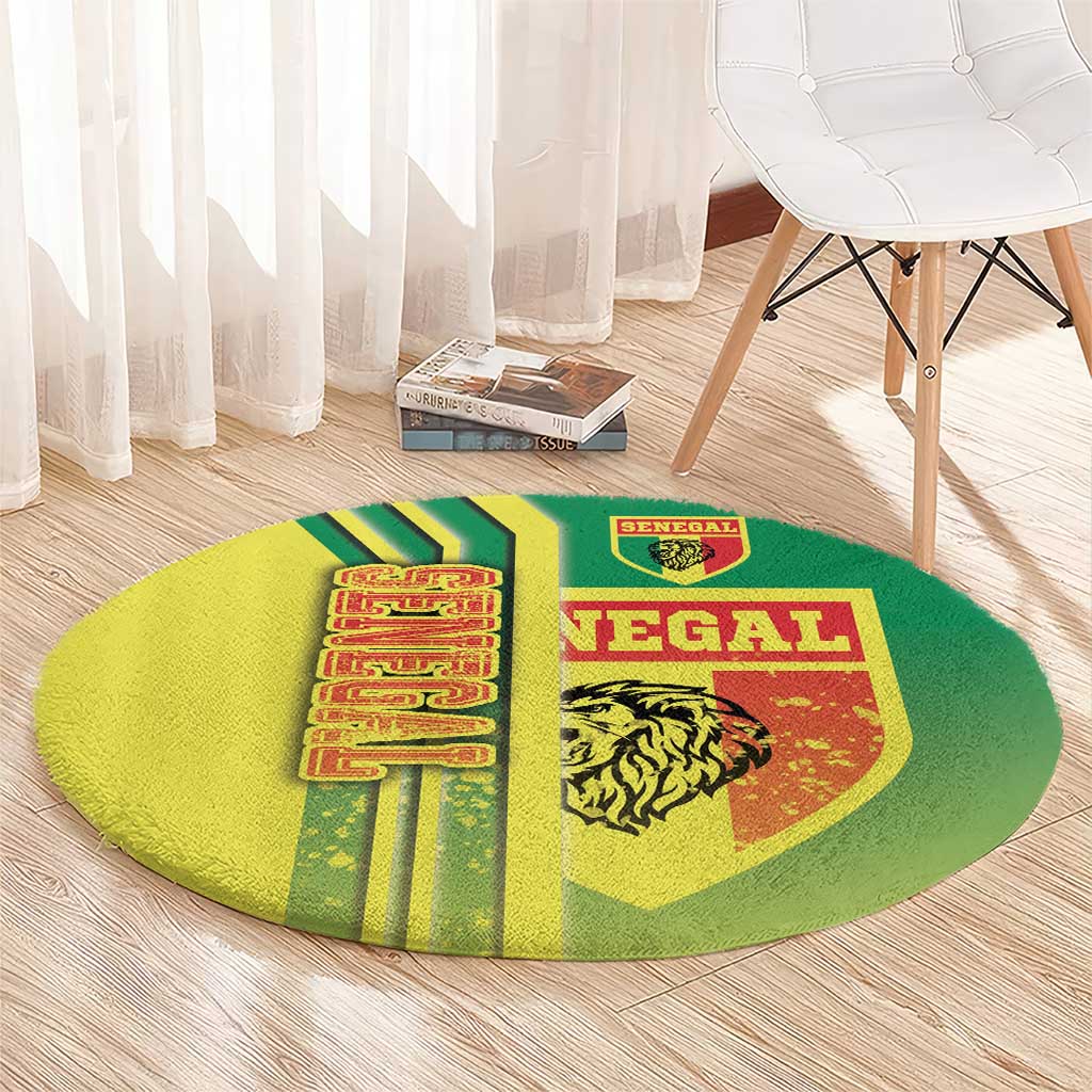 Senegal Football Round Carpet Lions of Teranga Soccer - Road To Champion