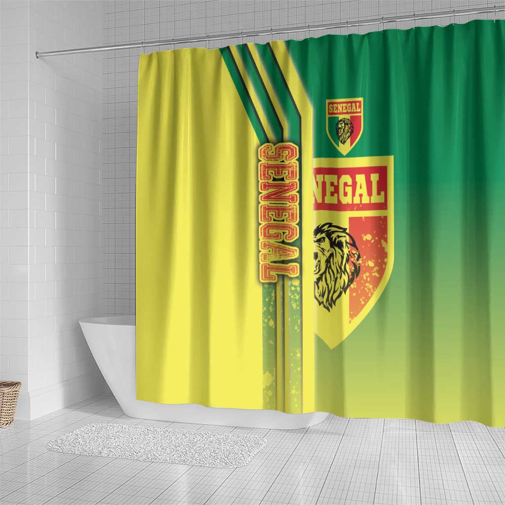 Senegal Football Shower Curtain Lions of Teranga Soccer - Road To Champion