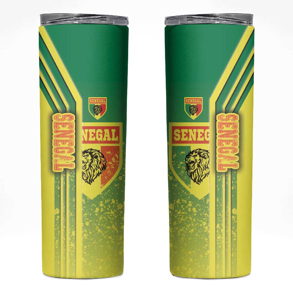 Senegal Football Skinny Tumbler Lions of Teranga Soccer - Road To Champion - Wonder Print Shop