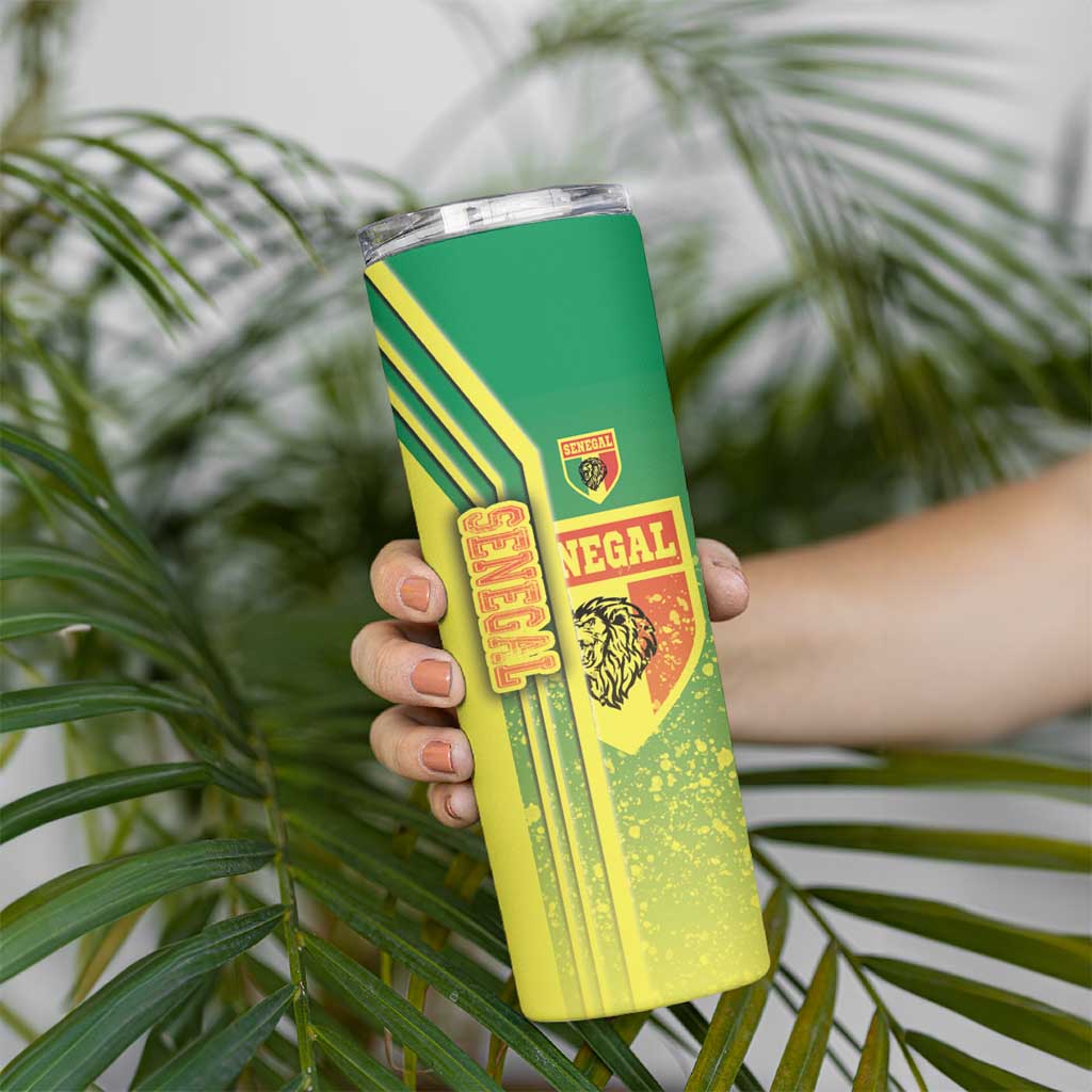 Senegal Football Skinny Tumbler Lions of Teranga Soccer - Road To Champion - Wonder Print Shop
