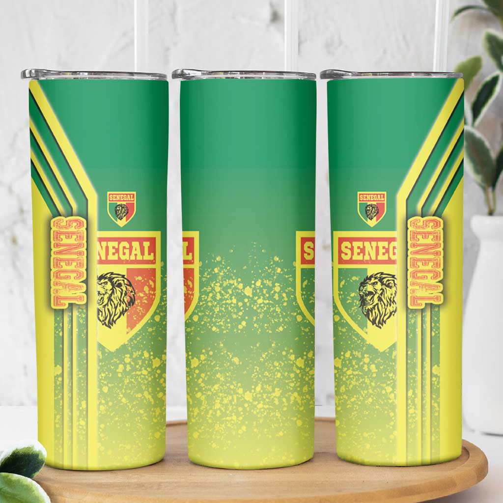 Senegal Football Skinny Tumbler Lions of Teranga Soccer - Road To Champion - Wonder Print Shop
