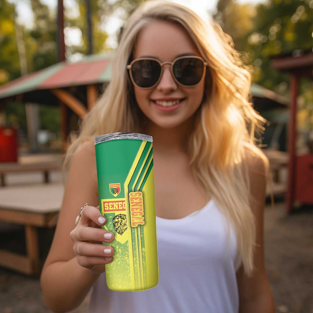 Senegal Football Skinny Tumbler Lions of Teranga Soccer - Road To Champion - Wonder Print Shop