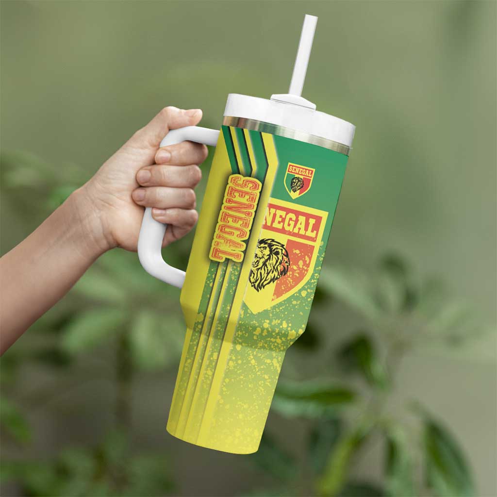 Senegal Football Tumbler With Handle Lions of Teranga Soccer - Road To Champion - Wonder Print Shop