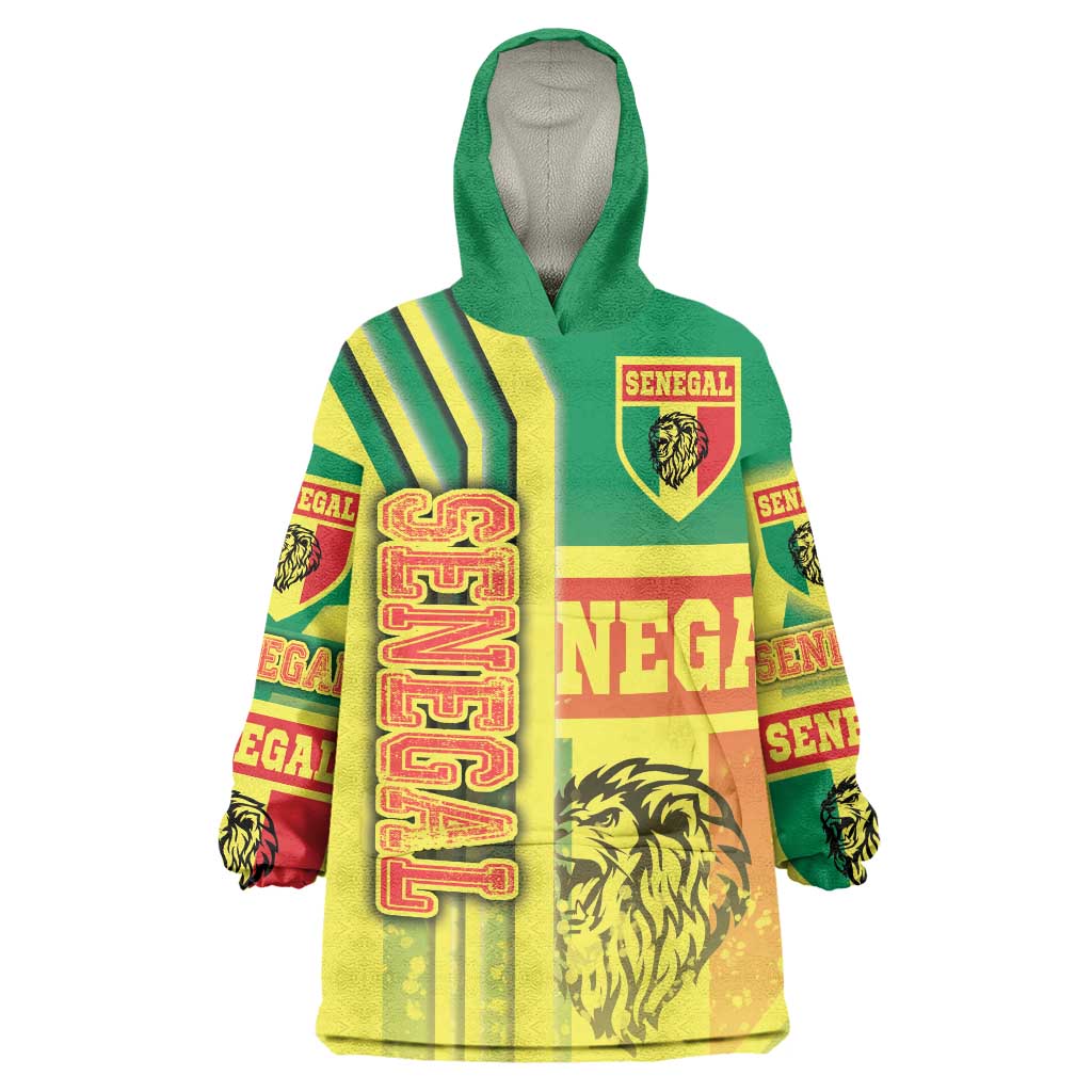 Senegal Football Wearable Blanket Hoodie Lions of Teranga Soccer - Road To Champion - Wonder Print Shop
