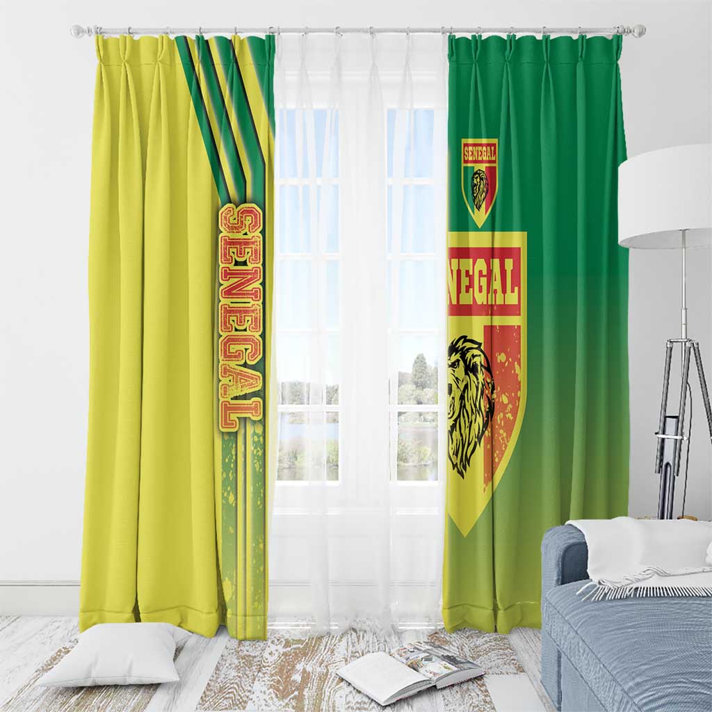 Senegal Football Window Curtain Lions of Teranga Soccer - Road To Champion - Wonder Print Shop
