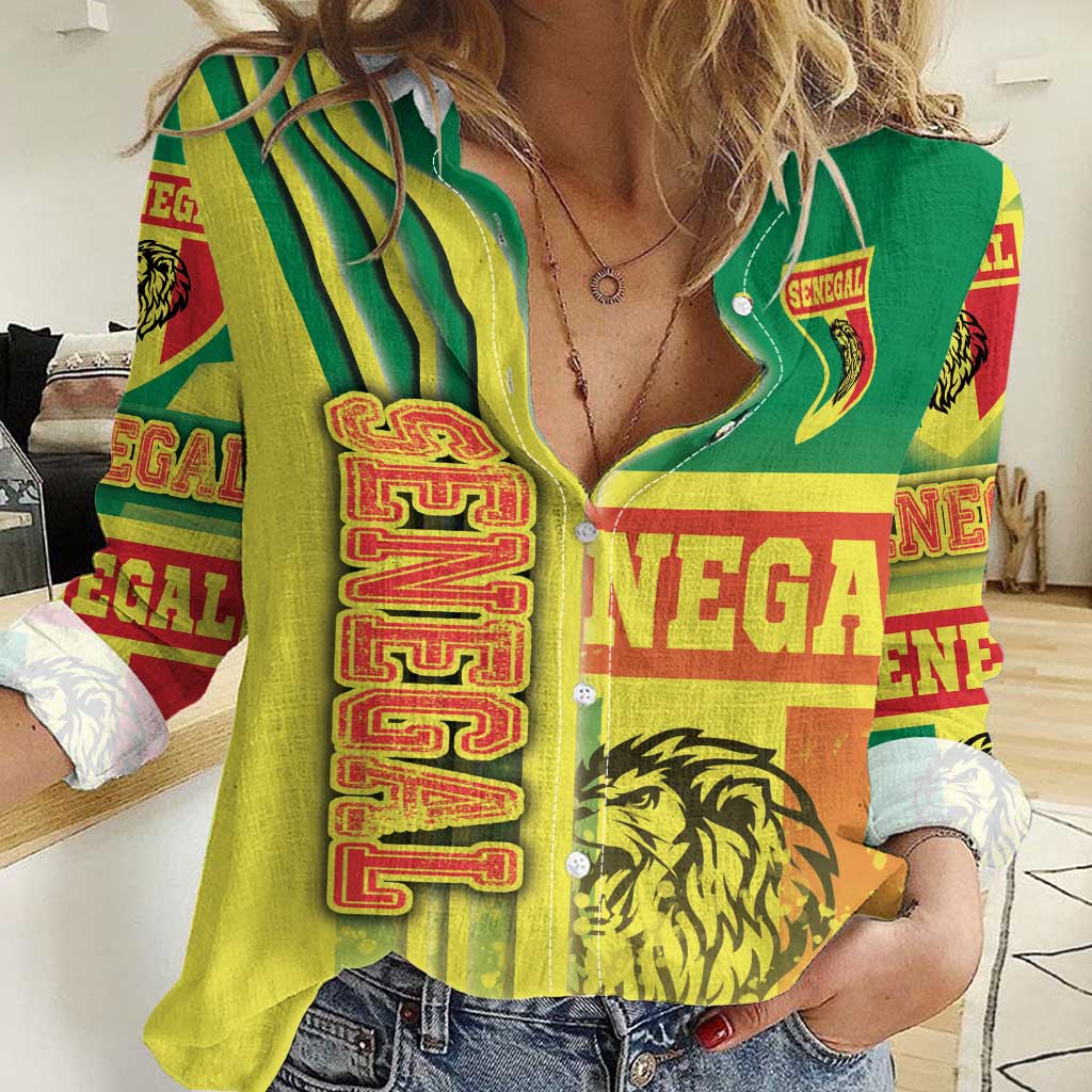 Senegal Football Women Casual Shirt Lions of Teranga Soccer - Road To Champion - Wonder Print Shop