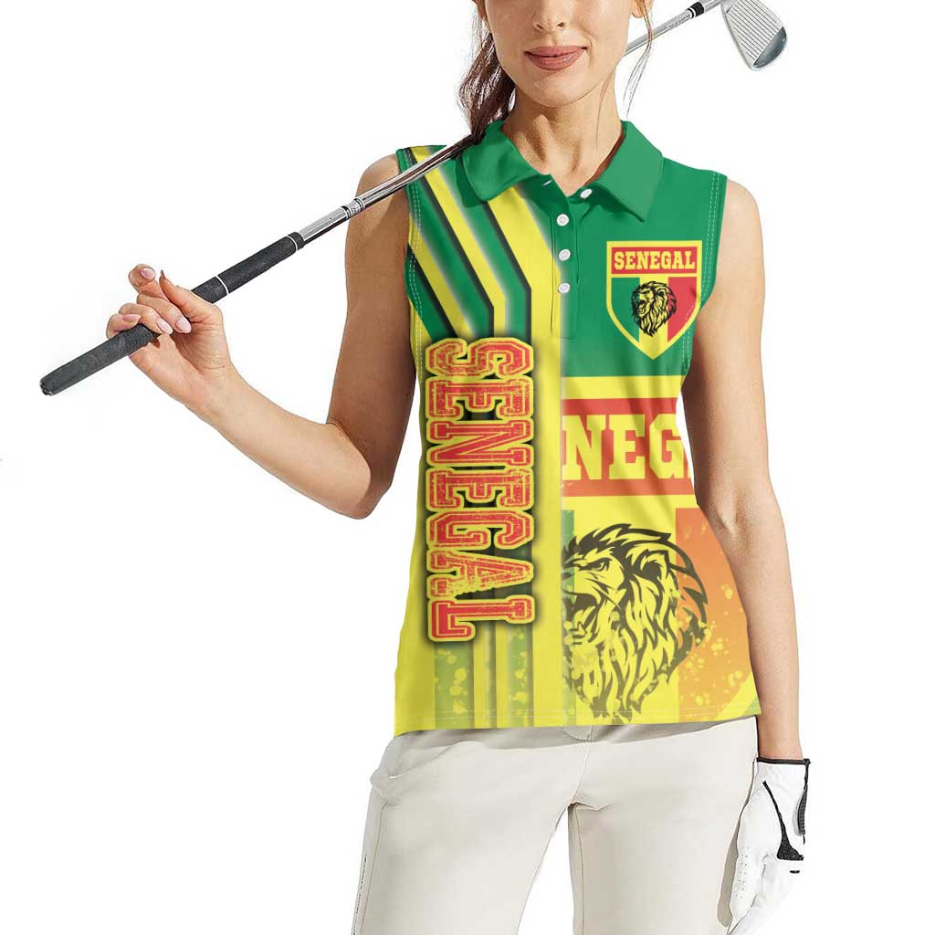 Senegal Football Women Sleeveless Polo Shirt Lions of Teranga Soccer - Road To Champion - Wonder Print Shop