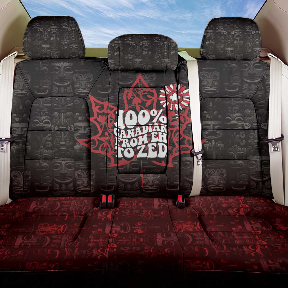 100% Canadian From Eh To Zed Back Car Seat Cover True North Strong and Free