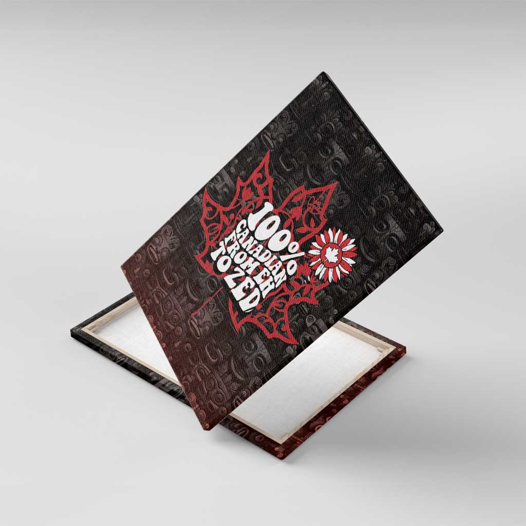 100% Canadian From Eh To Zed Canvas Wall Art True North Strong and Free