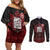 100% Canadian From Eh To Zed Couples Matching Off Shoulder Short Dress and Long Sleeve Button Shirt True North Strong and Free