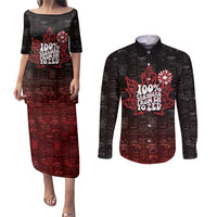 100% Canadian From Eh To Zed Couples Matching Puletasi and Long Sleeve Button Shirt True North Strong and Free