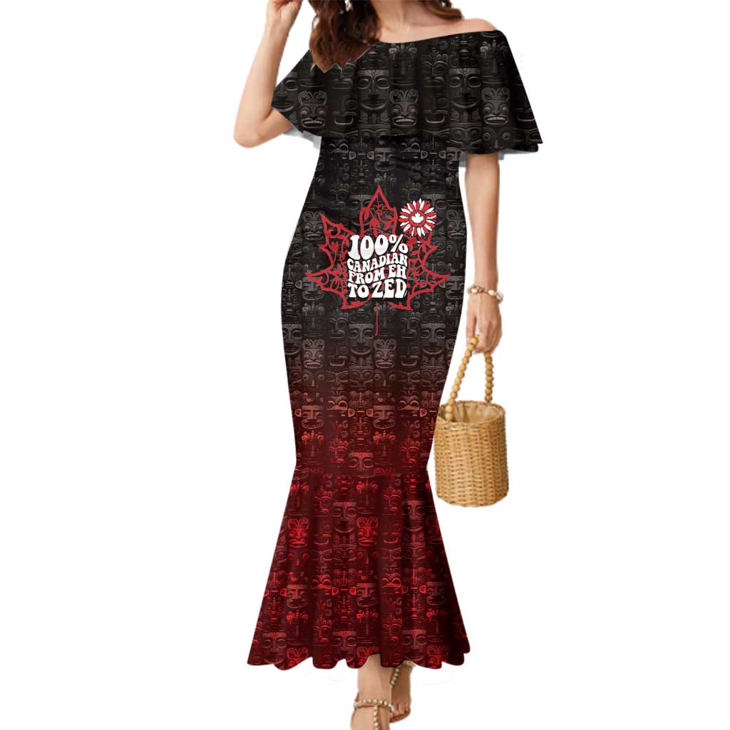 100% Canadian From Eh To Zed Family Matching Mermaid Dress and Hawaiian Shirt True North Strong and Free