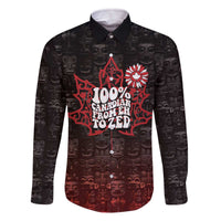 100% Canadian From Eh To Zed Family Matching Off The Shoulder Long Sleeve Dress and Hawaiian Shirt True North Strong and Free