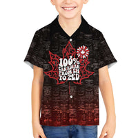 100% Canadian From Eh To Zed Family Matching Off The Shoulder Long Sleeve Dress and Hawaiian Shirt True North Strong and Free