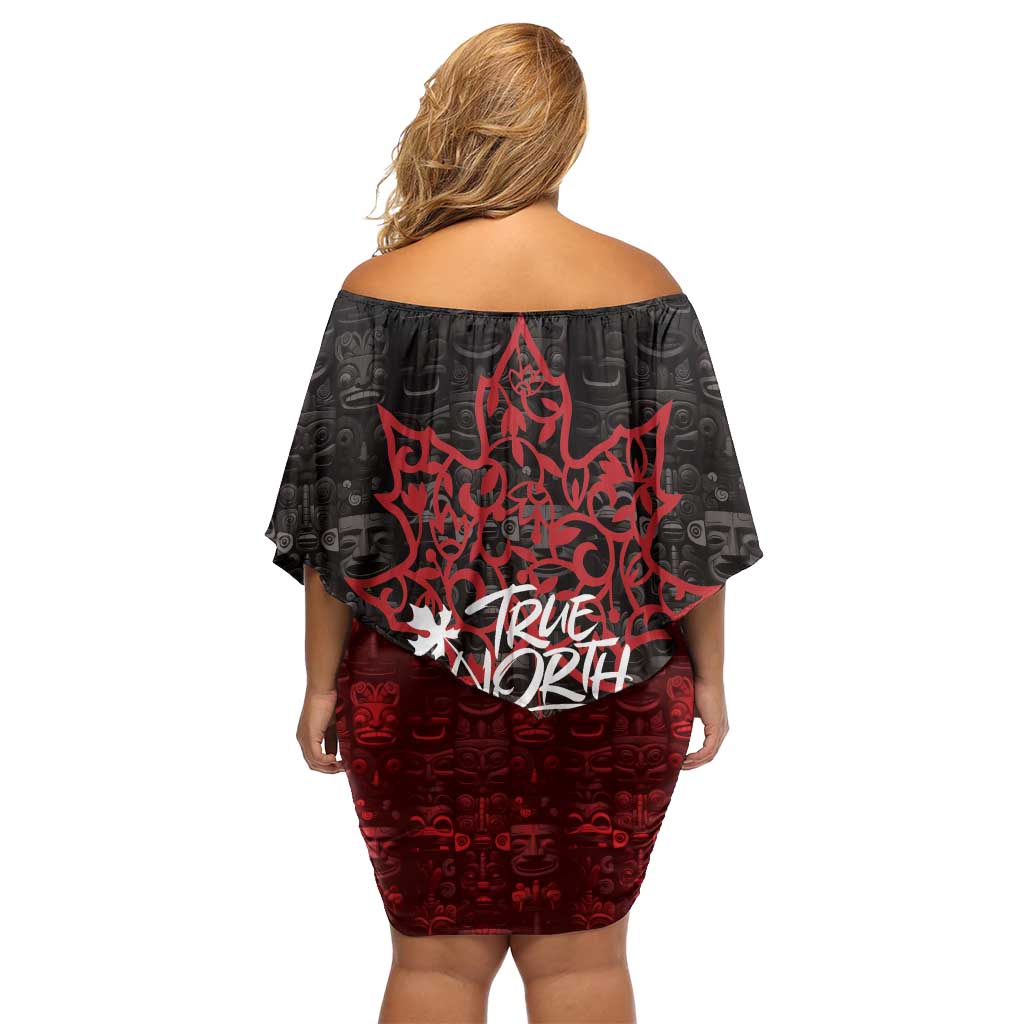 100% Canadian From Eh To Zed Family Matching Off Shoulder Short Dress and Hawaiian Shirt True North Strong and Free