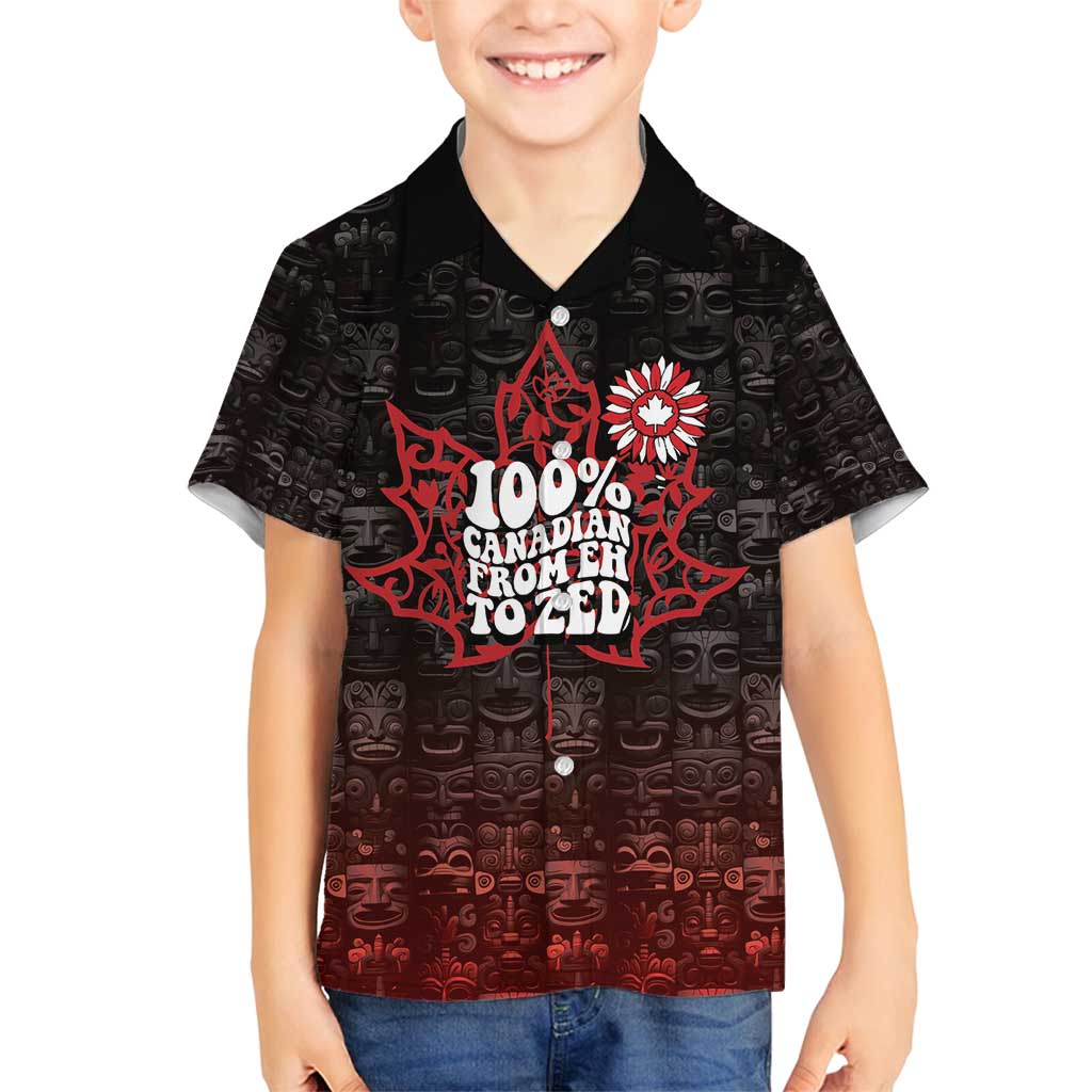 100% Canadian From Eh To Zed Family Matching Summer Maxi Dress and Hawaiian Shirt True North Strong and Free