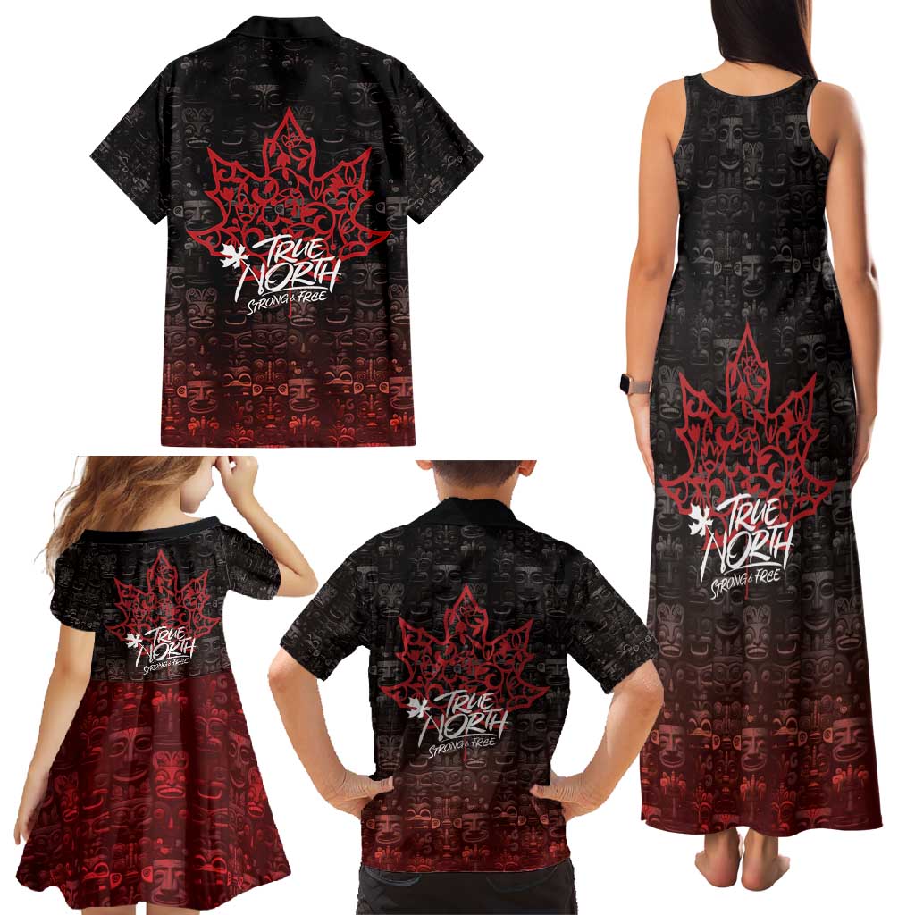 100% Canadian From Eh To Zed Family Matching Tank Maxi Dress and Hawaiian Shirt True North Strong and Free