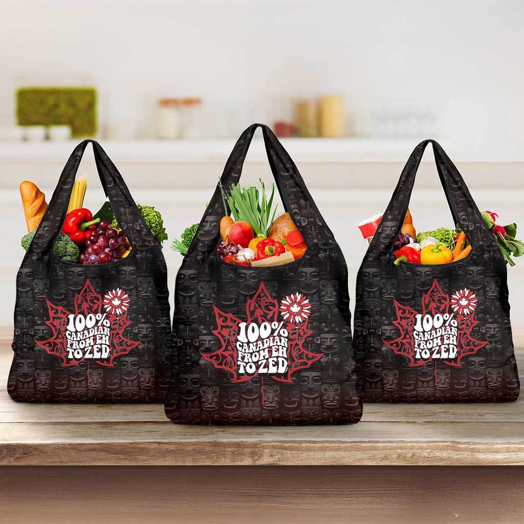 100% Canadian From Eh To Zed Grocery Bag True North Strong and Free