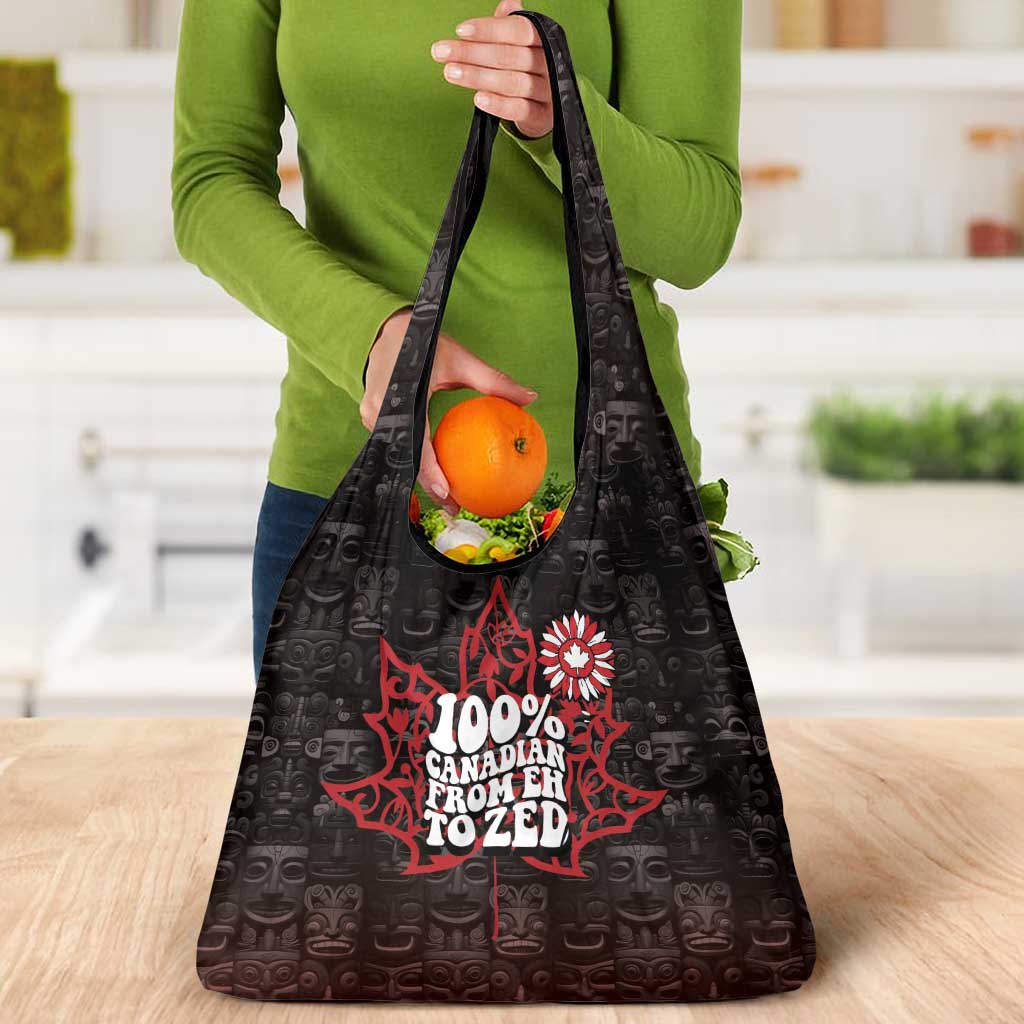 100% Canadian From Eh To Zed Grocery Bag True North Strong and Free