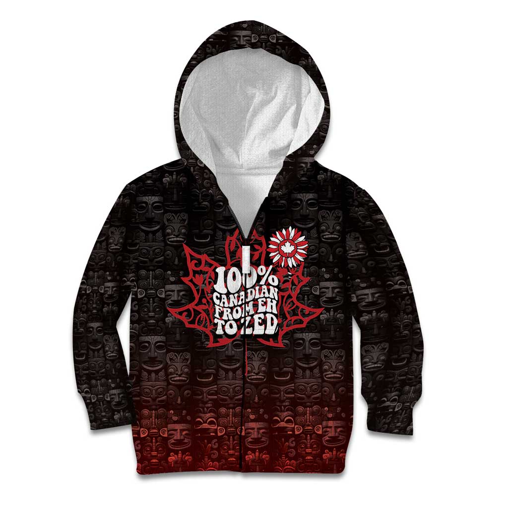 100% Canadian From Eh To Zed Kid Hoodie True North Strong and Free