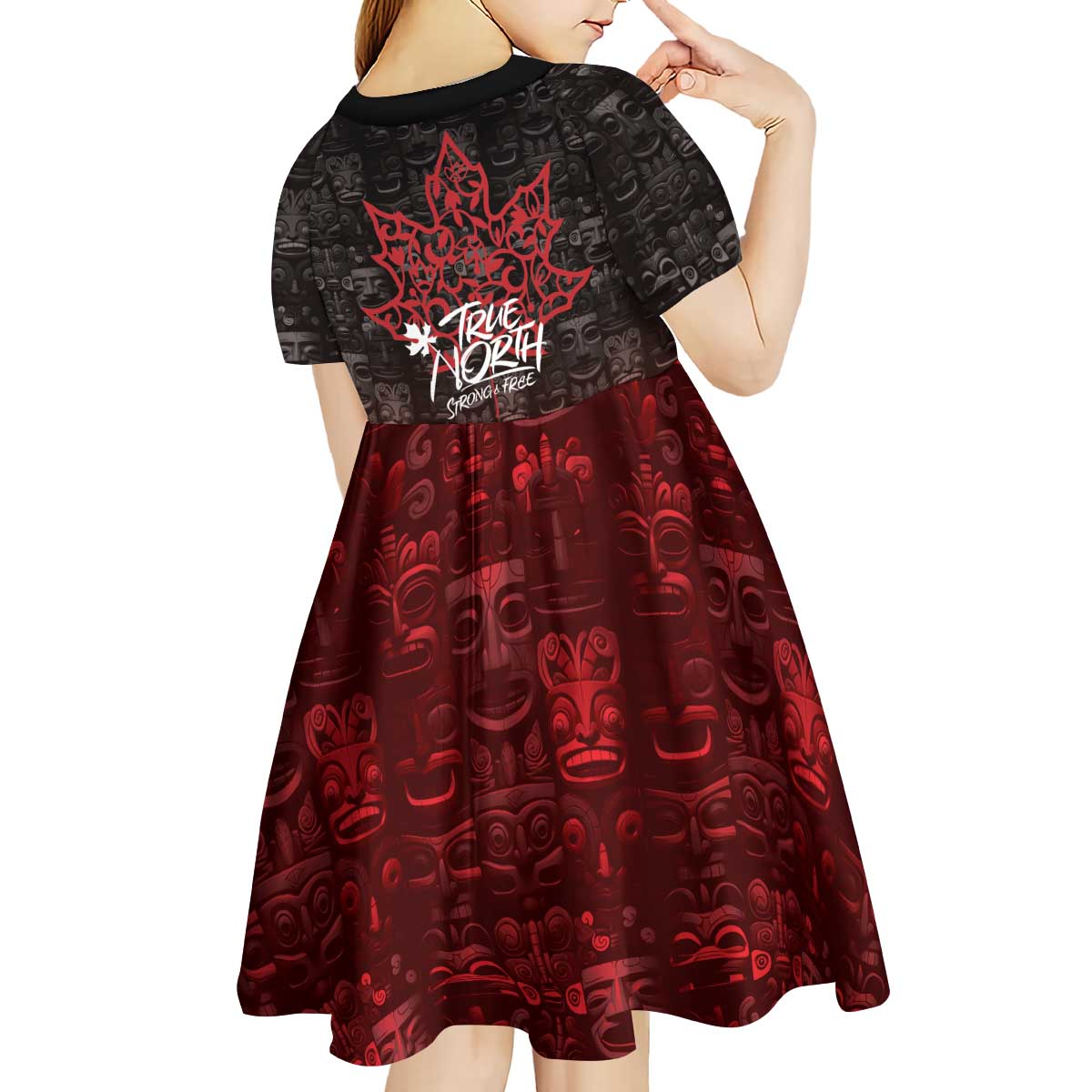 100% Canadian From Eh To Zed Kid Short Sleeve Dress True North Strong and Free