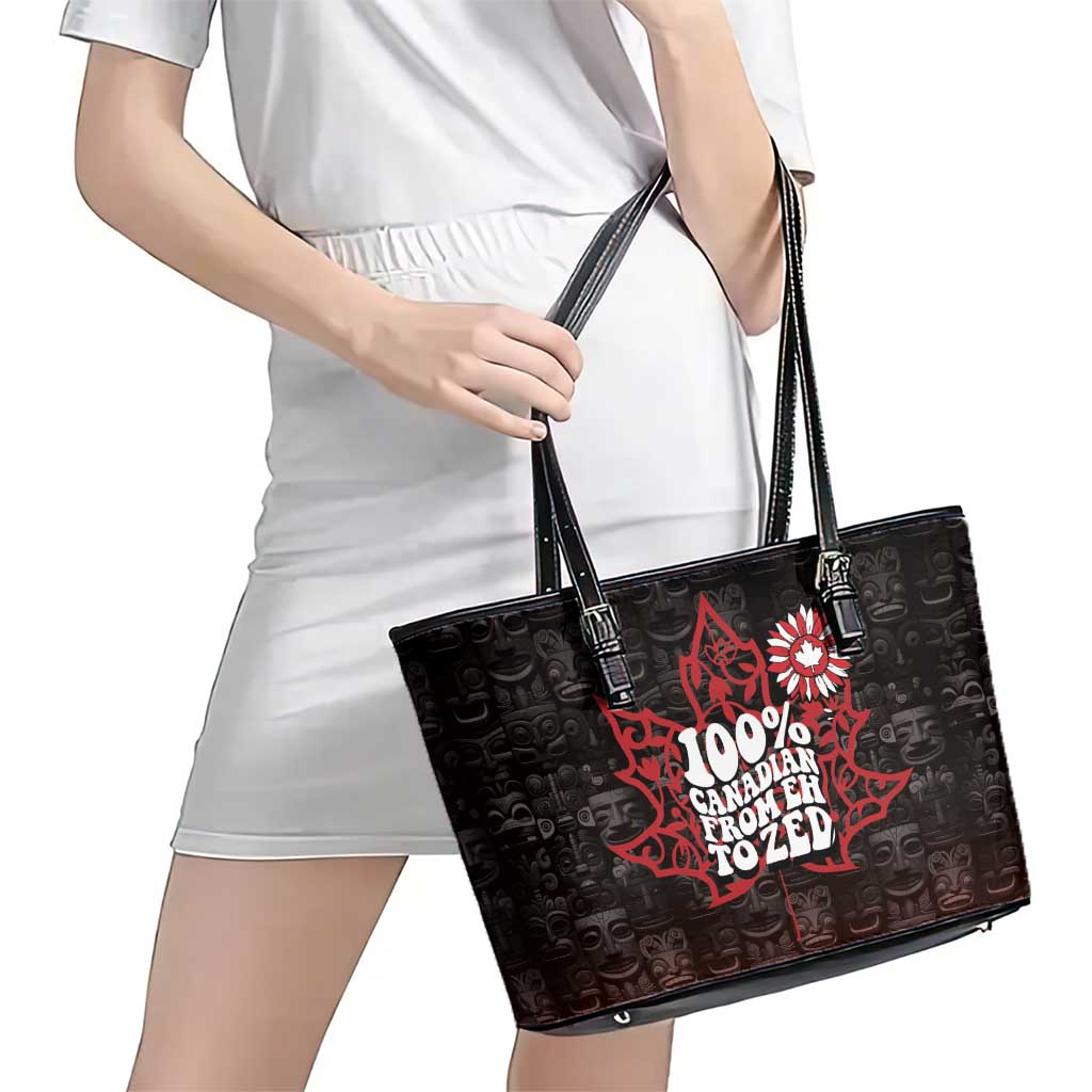 100% Canadian From Eh To Zed Leather Tote Bag True North Strong and Free