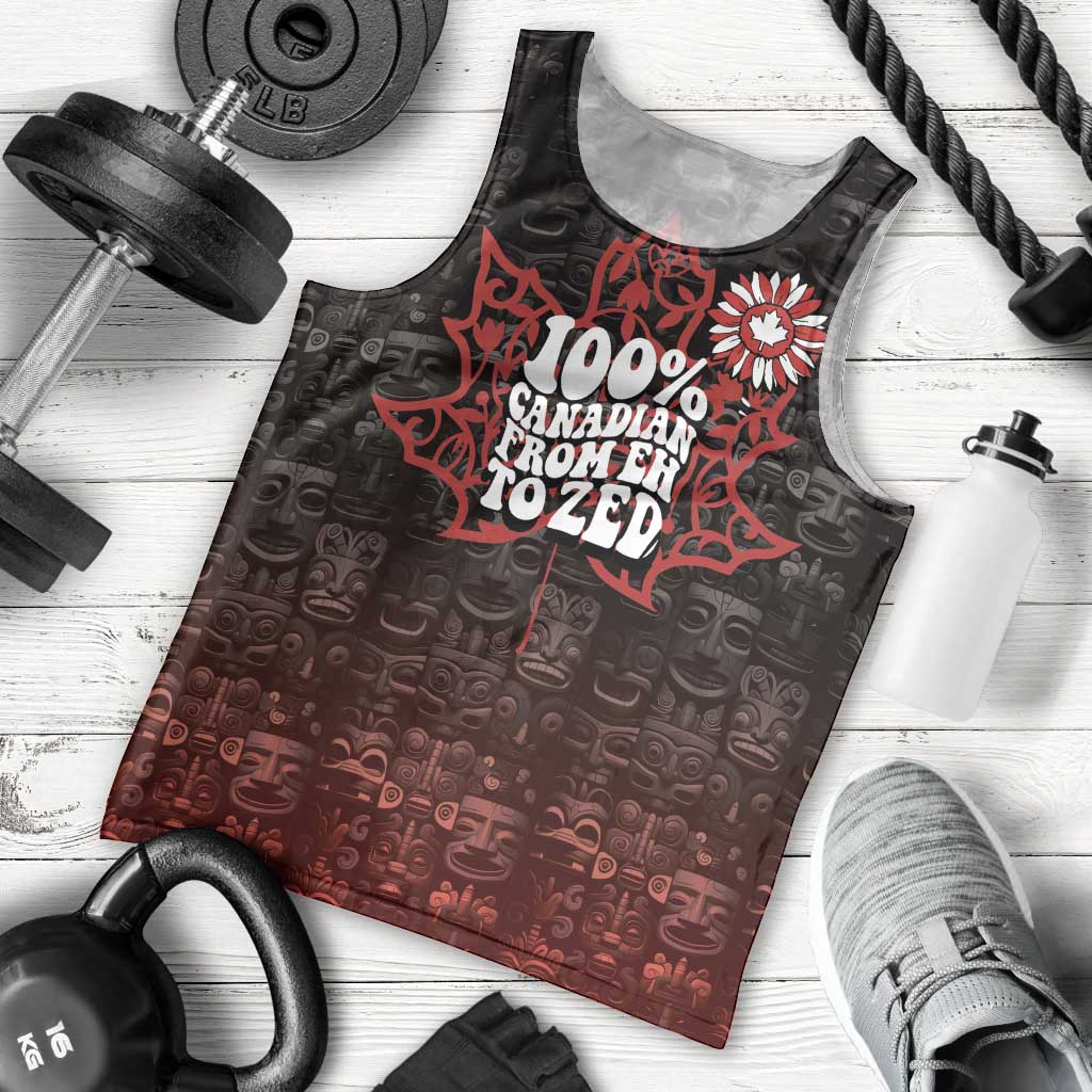 100% Canadian From Eh To Zed Men Tank Top True North Strong and Free