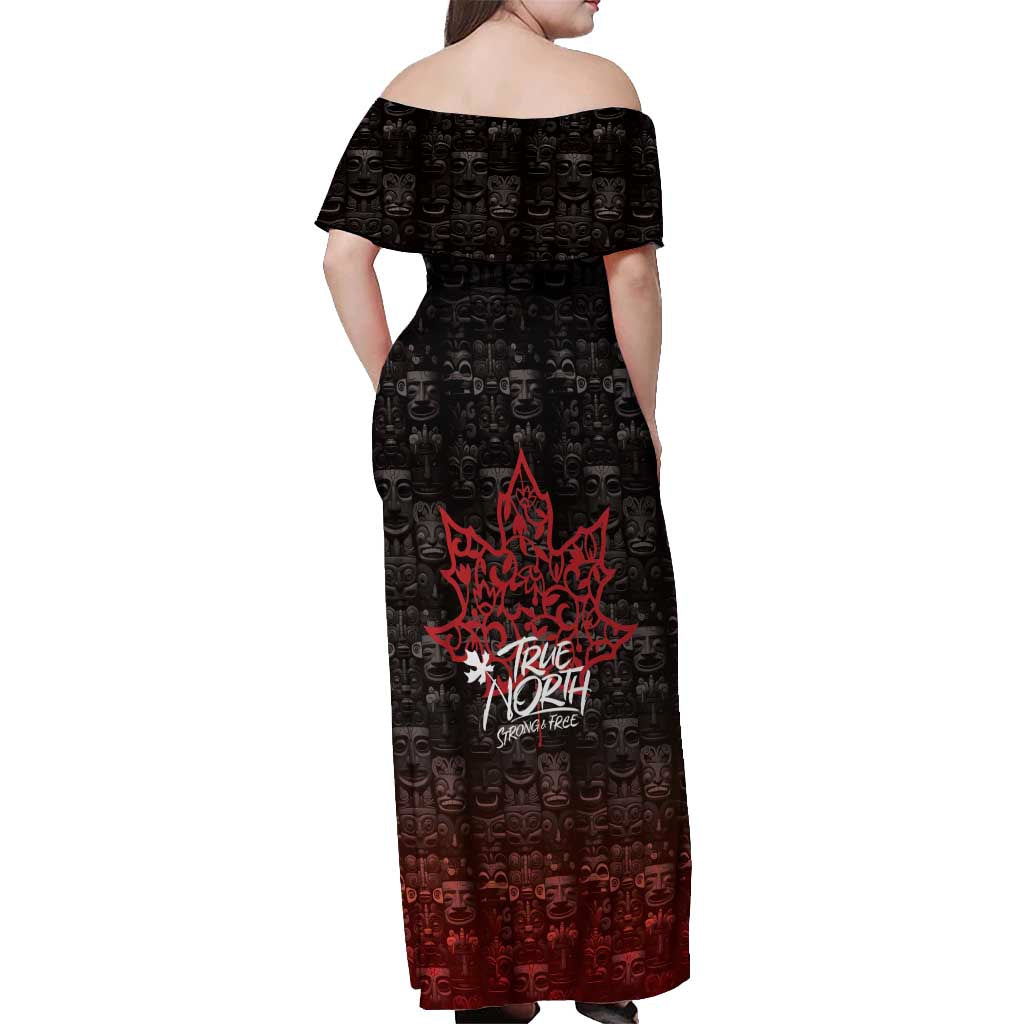 100% Canadian From Eh To Zed Off Shoulder Maxi Dress True North Strong and Free