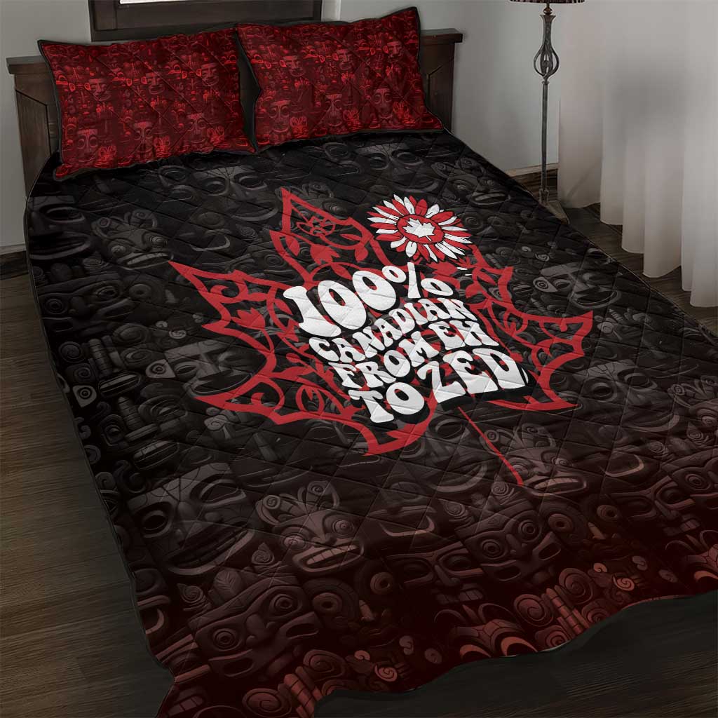 100% Canadian From Eh To Zed Quilt Bed Set True North Strong and Free