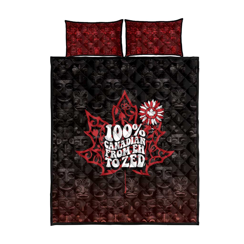 100% Canadian From Eh To Zed Quilt Bed Set True North Strong and Free