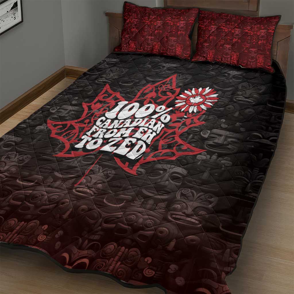 100% Canadian From Eh To Zed Quilt Bed Set True North Strong and Free
