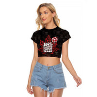 100% Canadian From Eh To Zed Raglan Cropped T Shirt True North Strong and Free
