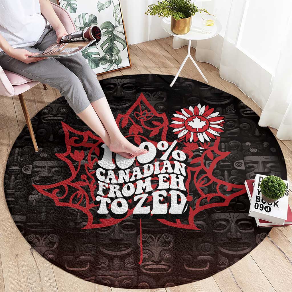 100% Canadian From Eh To Zed Round Carpet True North Strong and Free