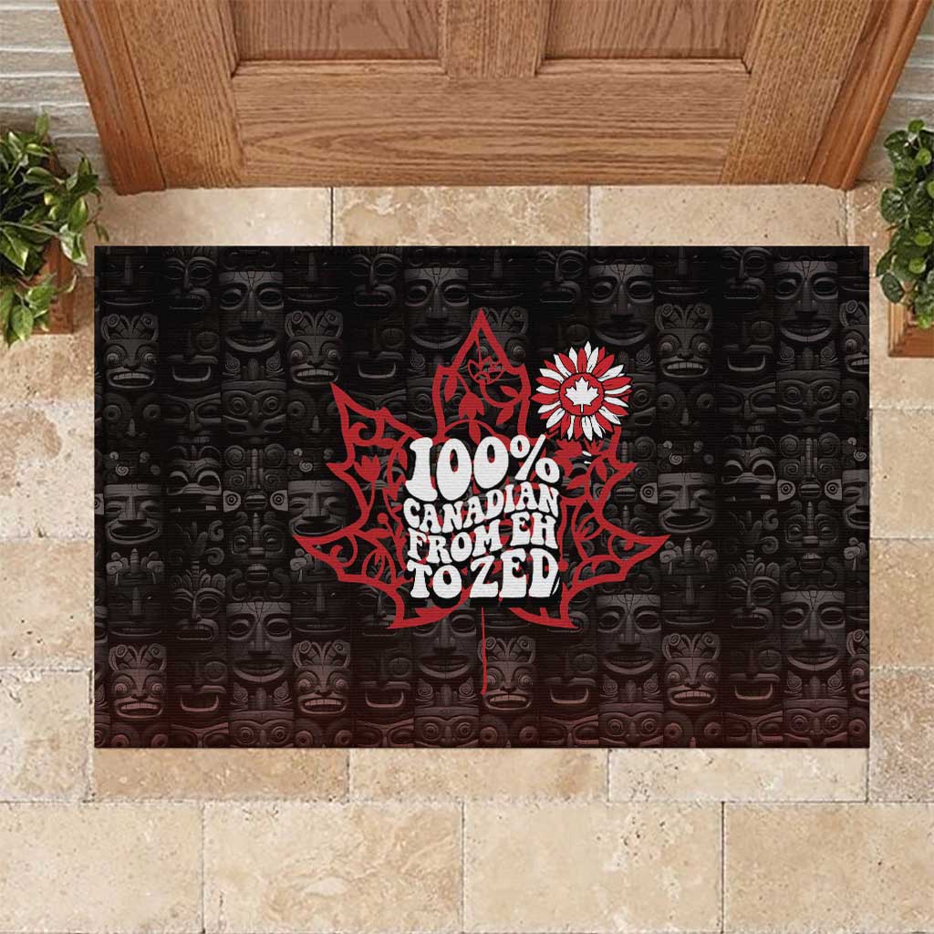 100% Canadian From Eh To Zed Rubber Doormat True North Strong and Free