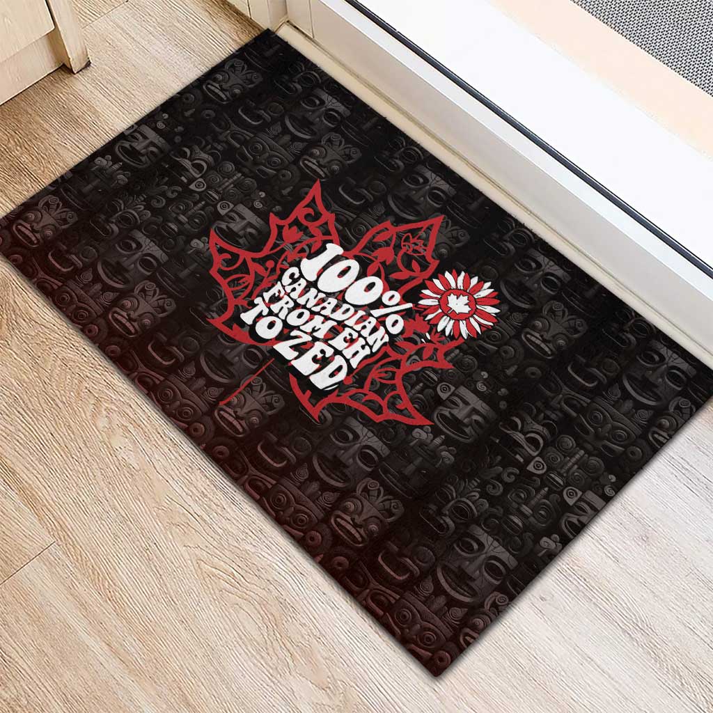 100% Canadian From Eh To Zed Rubber Doormat True North Strong and Free