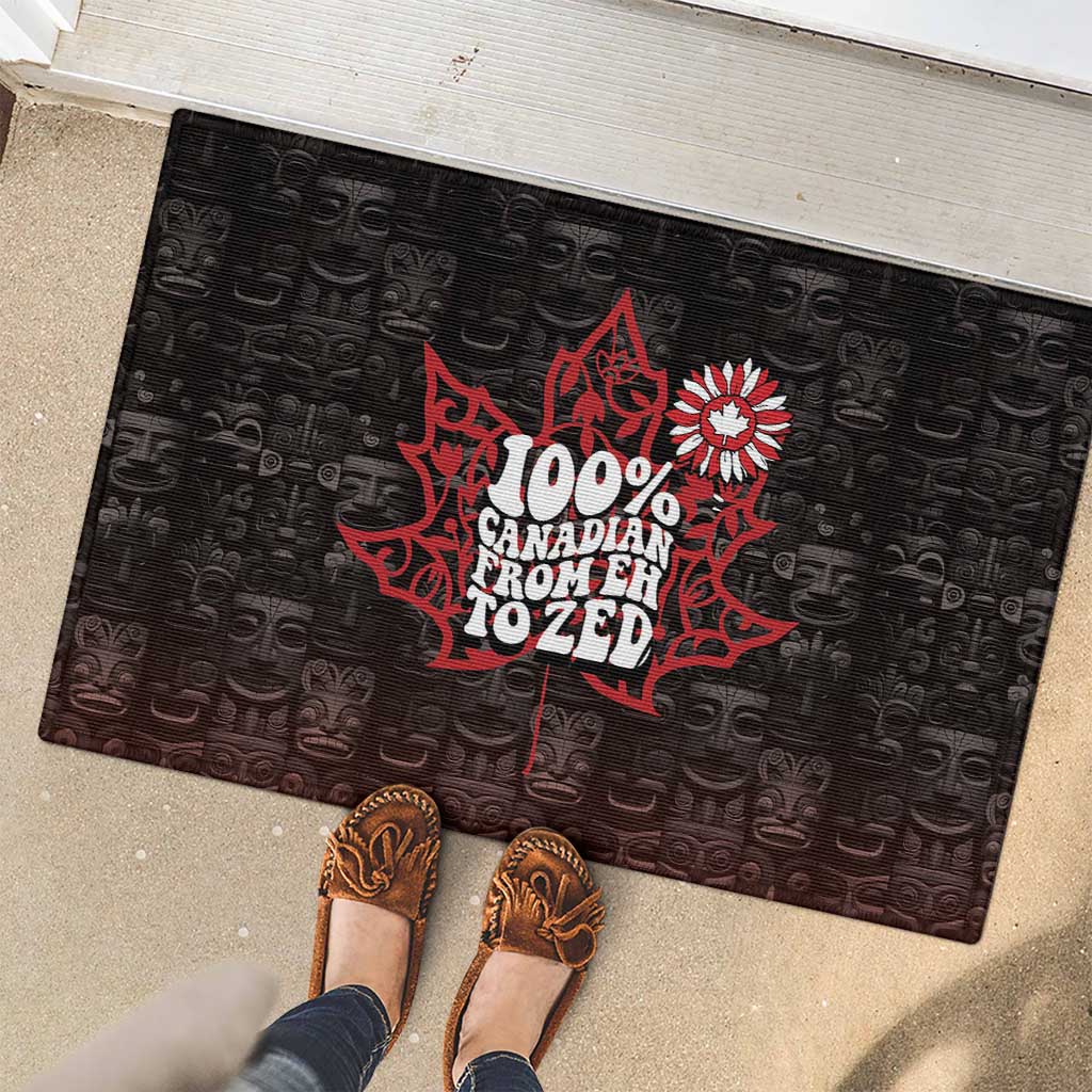 100% Canadian From Eh To Zed Rubber Doormat True North Strong and Free