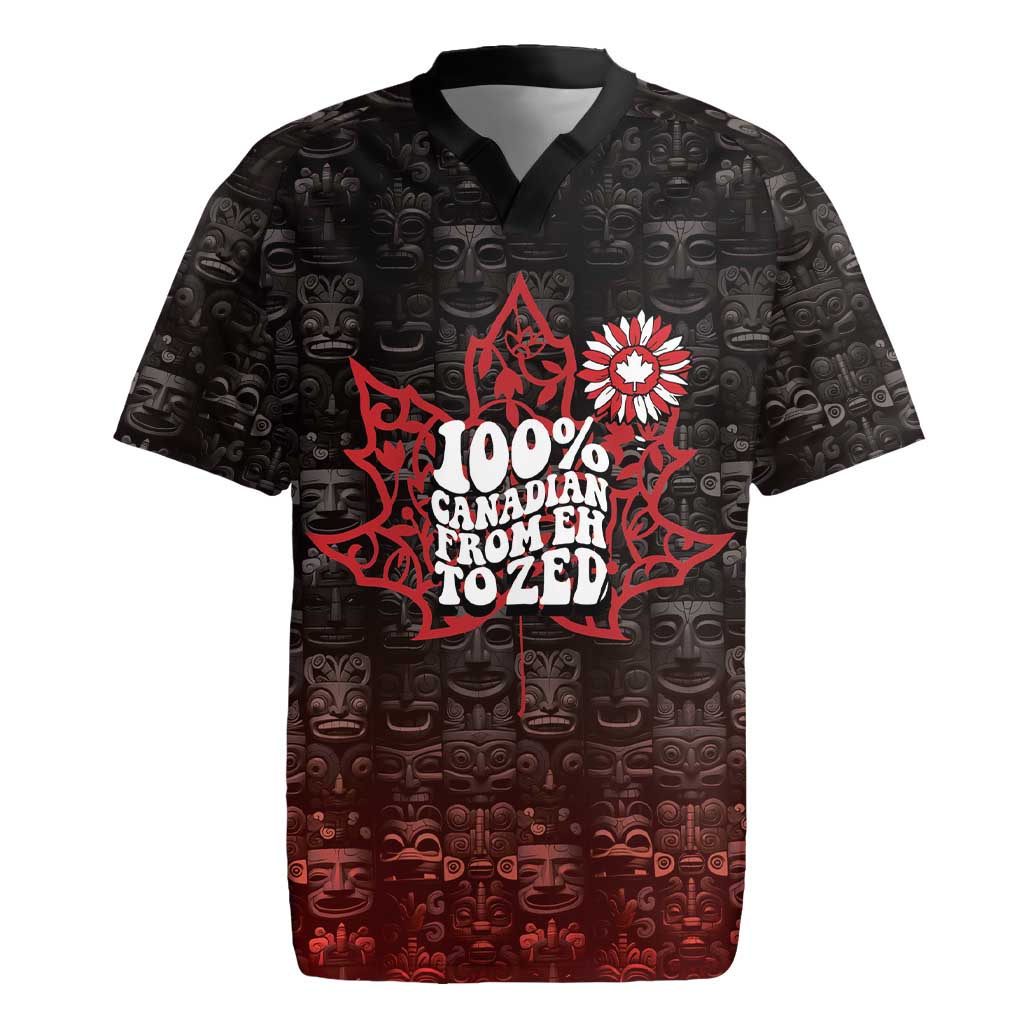 100% Canadian From Eh To Zed Rugby Jersey True North Strong and Free